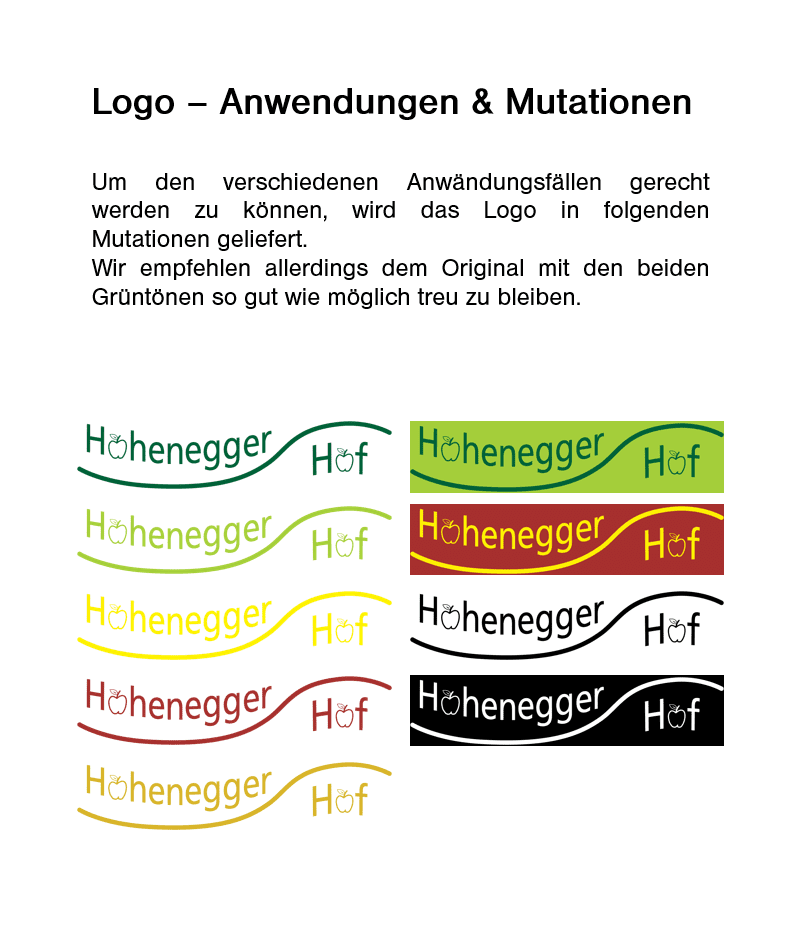 Logo in verschiedenen Varianten und Mutationen